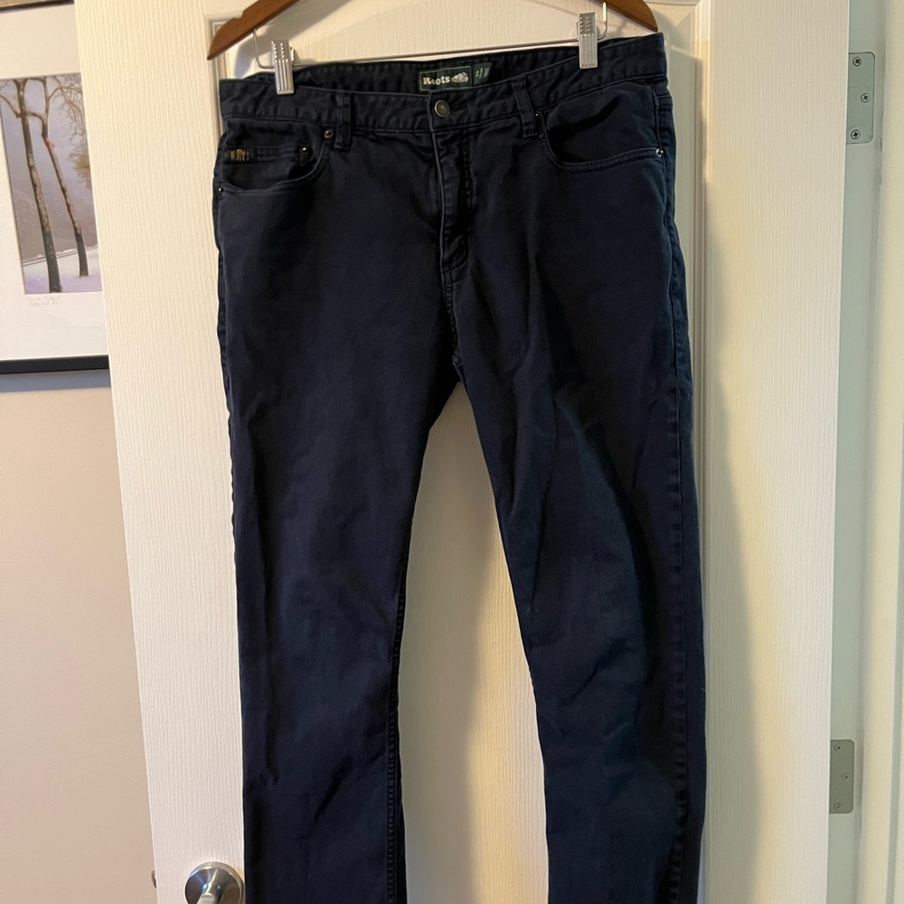 Roots Navy Slim Pants Classic Style